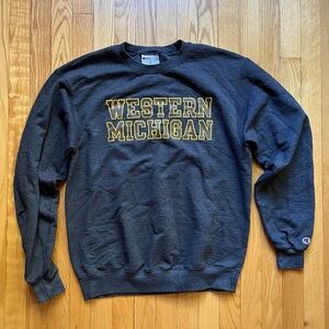 Western Michigan Broncos Champion Men’s Crewneck Sweatshirt Medium Gray